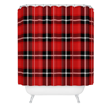 Lathe & Quill Red Black Plaid Shower Curtain