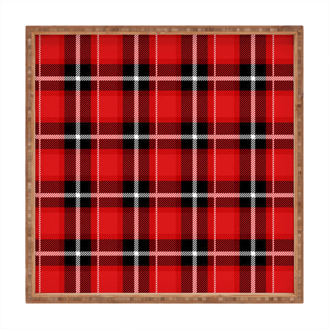 Lathe & Quill Red Black Plaid Square Tray