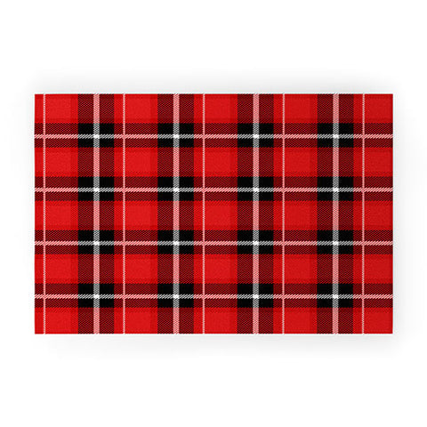 Lathe & Quill Red Black Plaid Welcome Mat