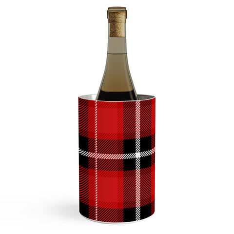 Lathe & Quill Red Black Plaid Wine Chiller