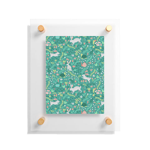 Lathe & Quill Spring Pattern of Bunnies Floating Acrylic Print