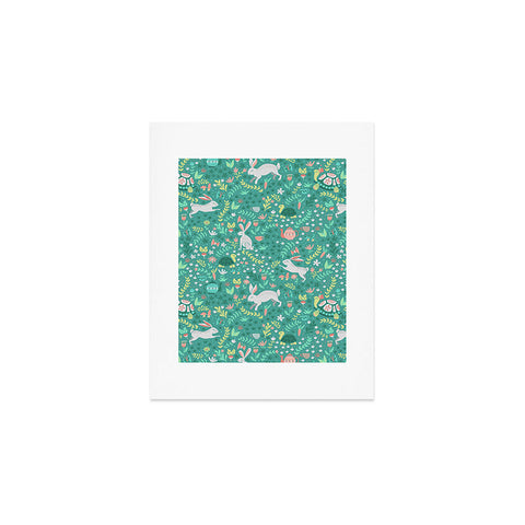 Lathe & Quill Spring Pattern of Bunnies Art Print