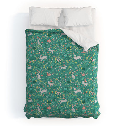 Lathe & Quill Spring Pattern of Bunnies Comforter