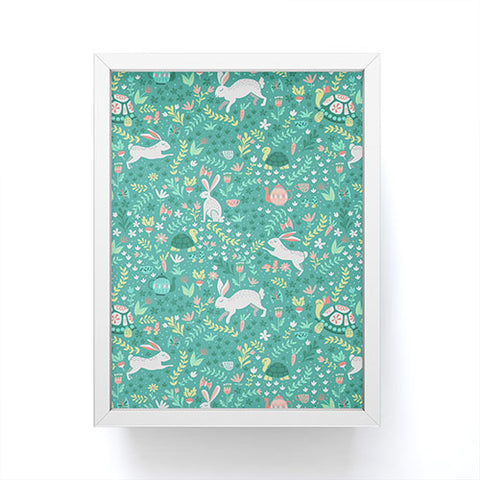 Lathe & Quill Spring Pattern of Bunnies Framed Mini Art Print