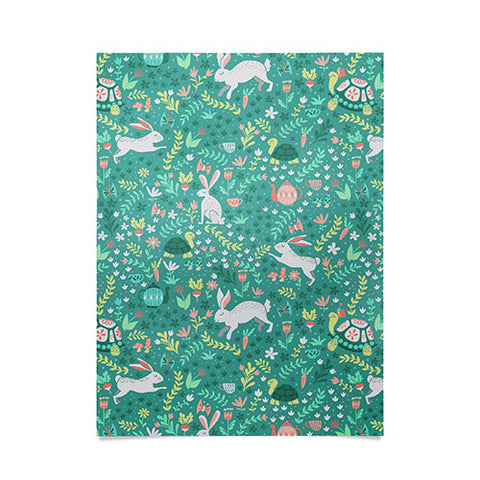 Lathe & Quill Spring Pattern of Bunnies Poster