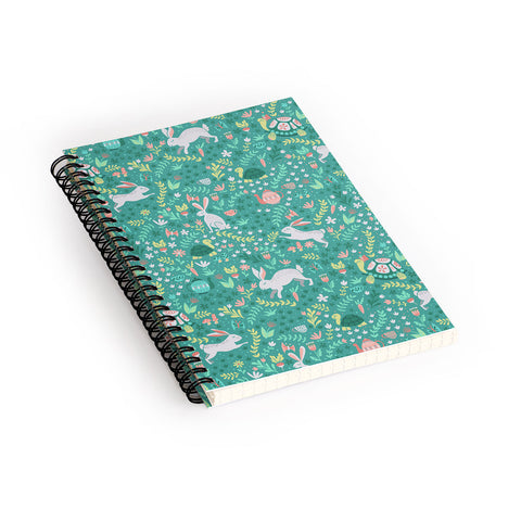 Lathe & Quill Spring Pattern of Bunnies Spiral Notebook