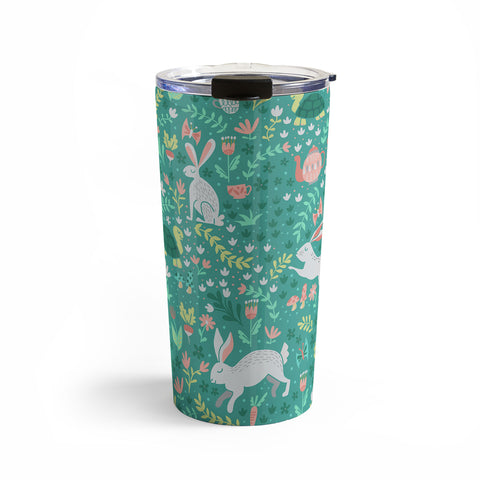 Lathe & Quill Spring Pattern of Bunnies Travel Mug