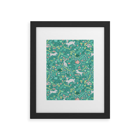 Lathe & Quill Spring Pattern of Bunnies Framed Art Print
