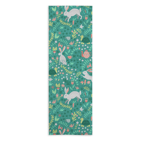 Lathe & Quill Spring Pattern of Bunnies Yoga Towel
