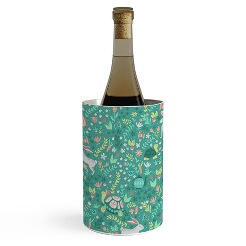 Lathe & Quill Spring Pattern of Bunnies Wine Chiller