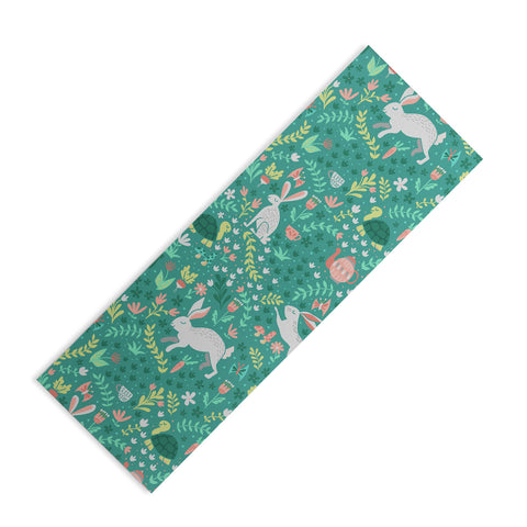 Lathe & Quill Spring Pattern of Bunnies Yoga Mat