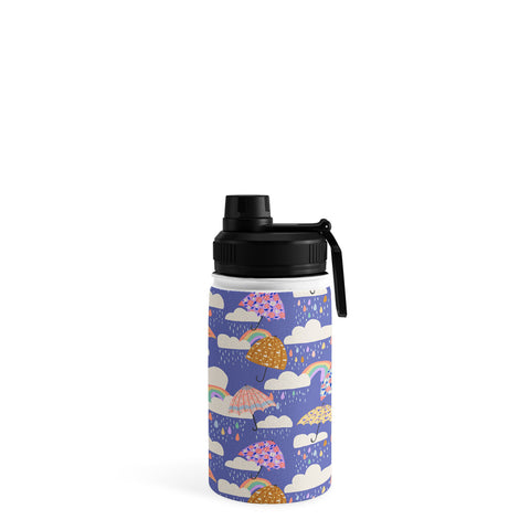 Lathe & Quill Spring Rain with Umbrellas Water Bottle