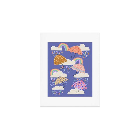 Lathe & Quill Spring Rain with Umbrellas Art Print