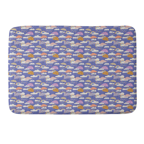 Lathe & Quill Spring Rain with Umbrellas Memory Foam Bath Mat