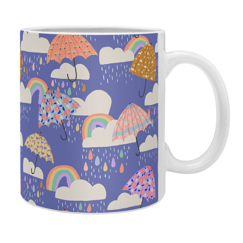 Lathe & Quill Spring Rain with Umbrellas Coffee Mug