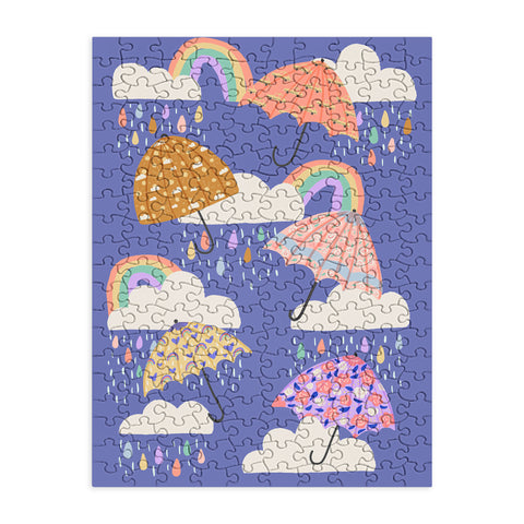 Lathe & Quill Spring Rain with Umbrellas Puzzle