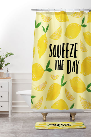 Lathe & Quill Squeeze the Day Shower Curtain And Mat