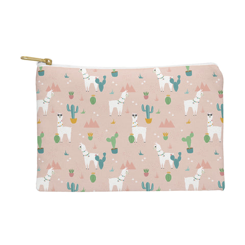 Lathe & Quill Summer Llamas on Pink Pouch