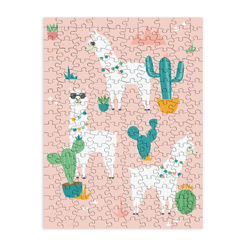 Lathe & Quill Summer Llamas on Pink Puzzle