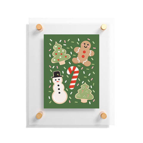 Lathe & Quill Sweet Christmas Cookies on Green Floating Acrylic Print