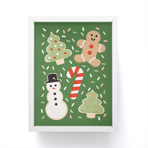 Lathe & Quill Sweet Christmas Cookies on Green Framed Mini Art Print