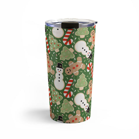 Lathe & Quill Sweet Christmas Cookies on Green Travel Mug