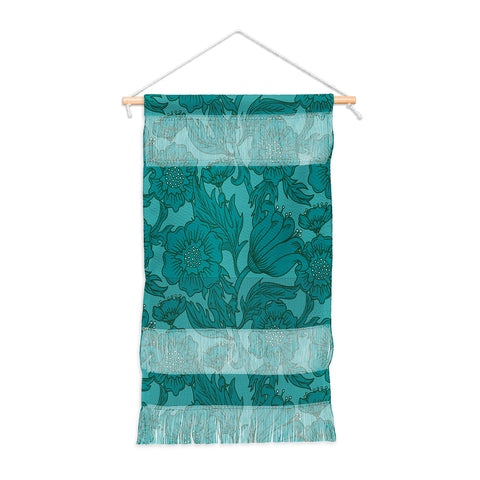 Lathe & Quill Teal Floral Flourish Large Wall Hanging Portrait