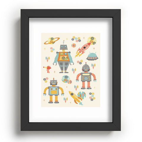Lathe & Quill Vintage Inspired Robots Recessed Framing Rectangle