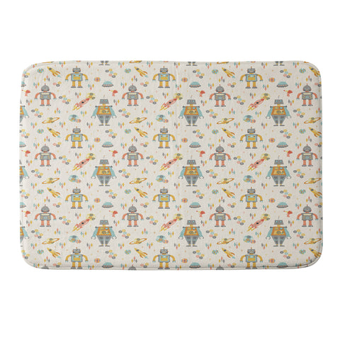 Lathe & Quill Vintage Inspired Robots Memory Foam Bath Mat