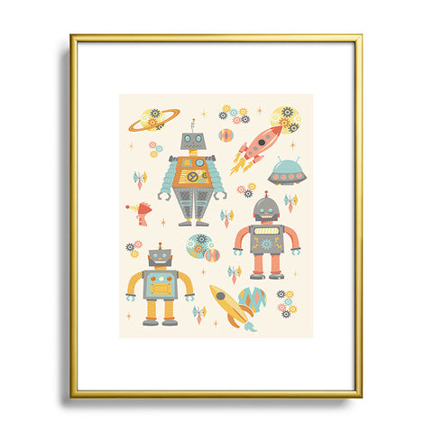 Lathe & Quill Vintage Inspired Robots Metal Framed Art Print