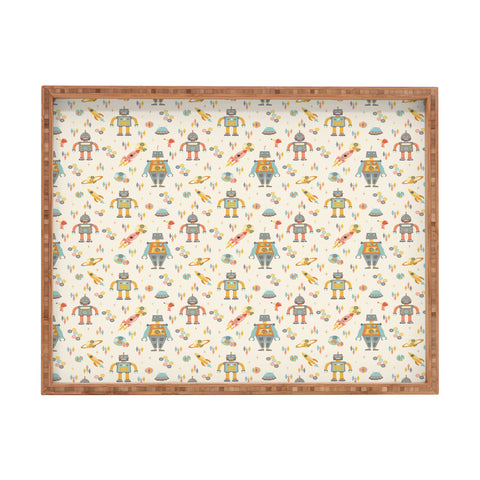 Lathe & Quill Vintage Inspired Robots Rectangular Tray