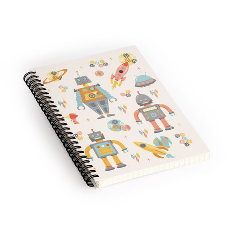 Lathe & Quill Vintage Inspired Robots Spiral Notebook