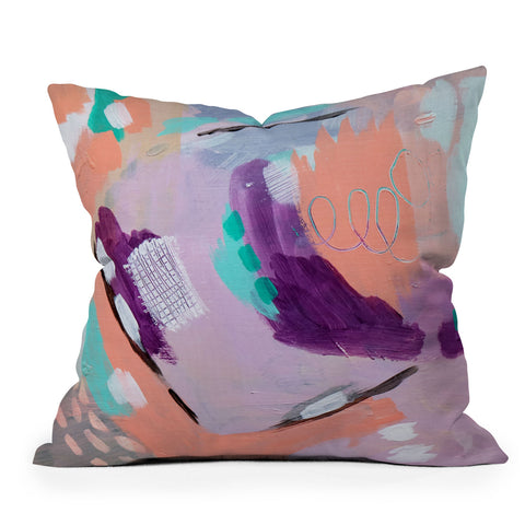 Laura Fedorowicz Ash and Blush Outdoor Throw Pillow