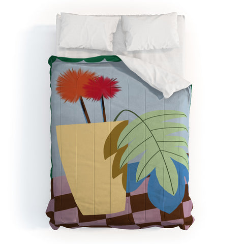 Laura Fedorowicz Bam Bouquet Green Comforter