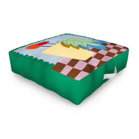 Laura Fedorowicz Bam Bouquet Green Outdoor Floor Cushion