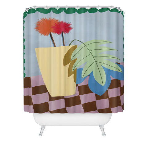 Laura Fedorowicz Bam Bouquet Green Shower Curtain