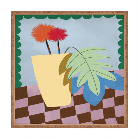 Laura Fedorowicz Bam Bouquet Green Square Tray
