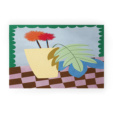 Laura Fedorowicz Bam Bouquet Green Welcome Mat