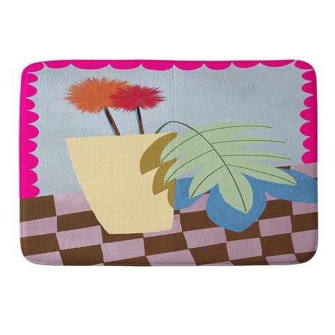 Laura Fedorowicz Bam Bouquet Hot Pink Memory Foam Bath Mat