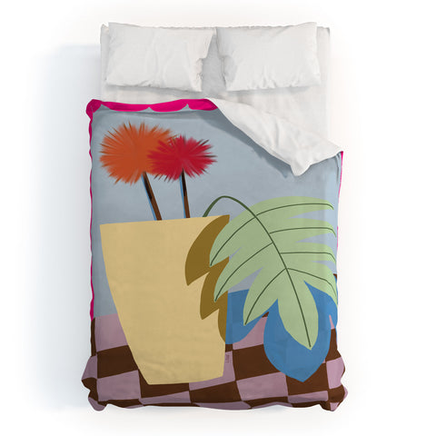 Laura Fedorowicz Bam Bouquet Hot Pink Duvet Cover