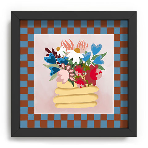 Laura Fedorowicz Bees Knees Blue and Rust Recessed Framing Square