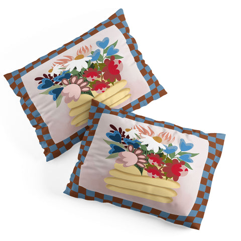 Laura Fedorowicz Bees Knees Blue and Rust Pillow Shams