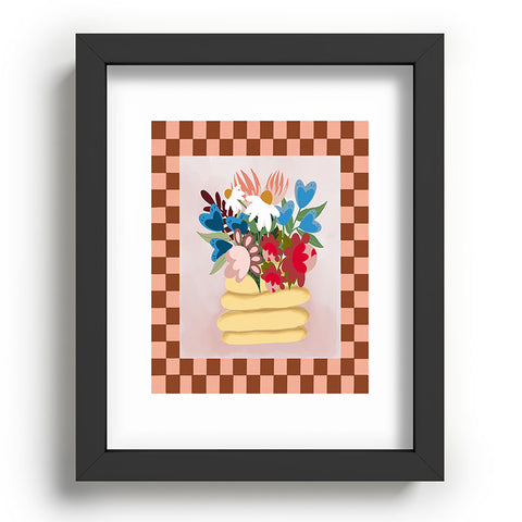 Laura Fedorowicz Bees Knees Peach and Rust Recessed Framing Rectangle