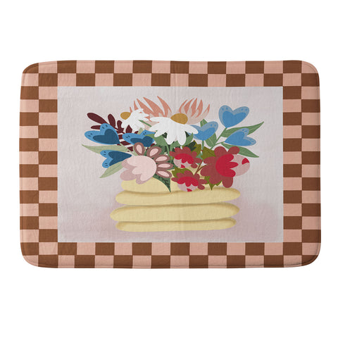 Laura Fedorowicz Bees Knees Peach and Rust Memory Foam Bath Mat