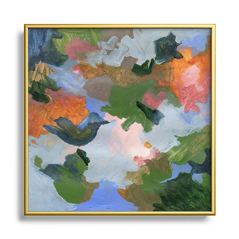 Laura Fedorowicz Birdie Boi Square Metal Framed Art Print