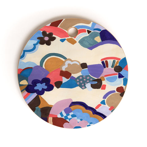 Laura Fedorowicz Blossoms Cutting Board Round
