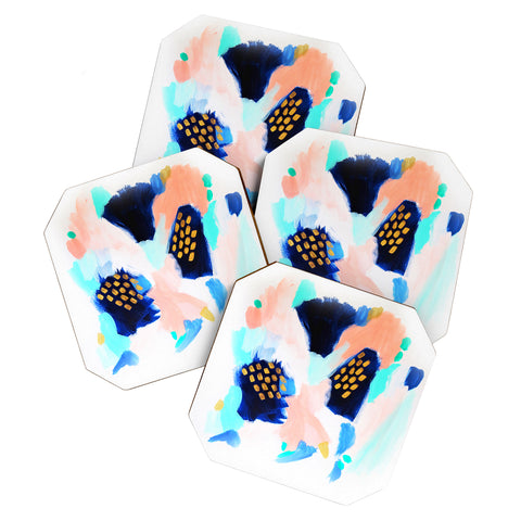 Laura Fedorowicz Blush Abstract Coaster Set