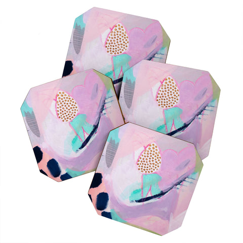 Laura Fedorowicz Blush Leopard Coaster Set