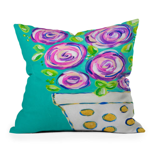 Laura Fedorowicz Bouquet for One Outdoor Throw Pillow