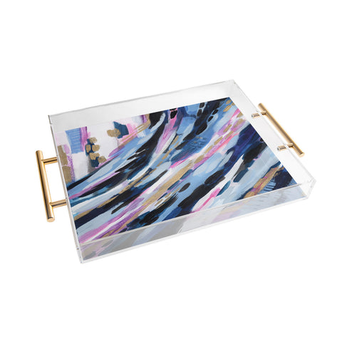 Laura Fedorowicz Denim Abstract Acrylic Tray